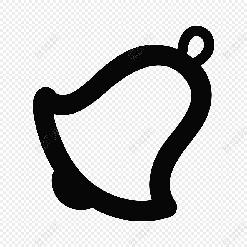 卡通铃铛黑白简笔画素材