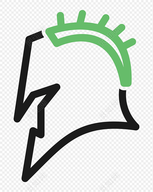 简约简笔画头盔图标素材