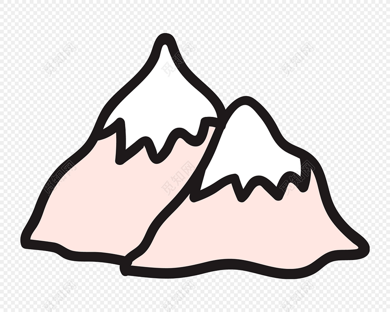 雪顶小山卡通素材