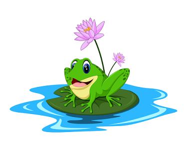 卡通手绘池塘青蛙设计素材