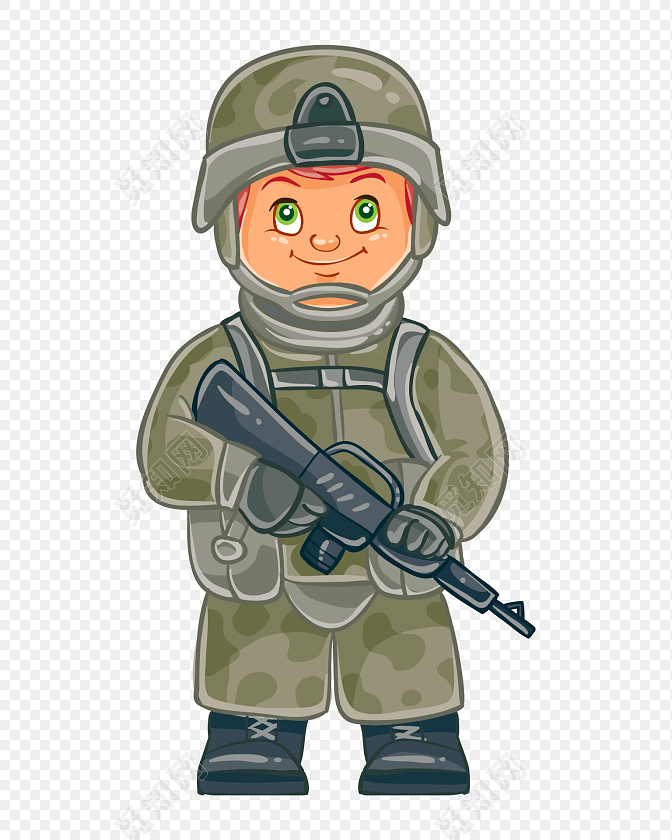 卡通迷彩服军人