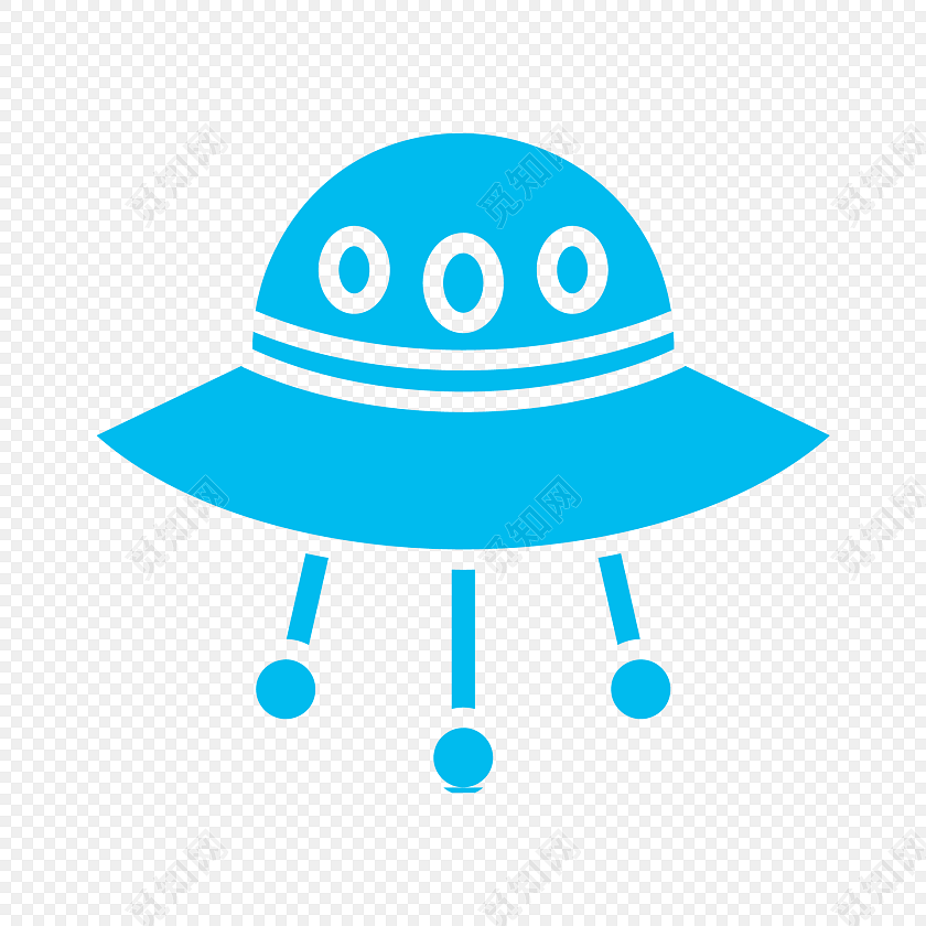 蓝色扁平太空外星人矢量素材