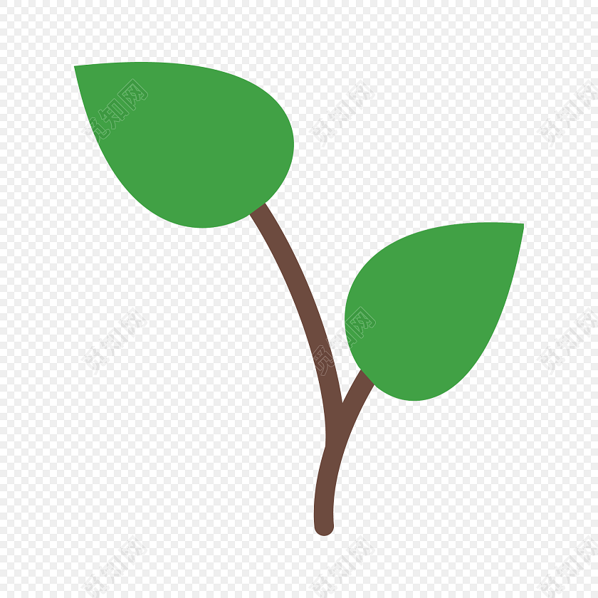 彩色清新卡通绿叶矢量素材