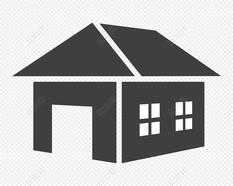黑白仓库房屋图标