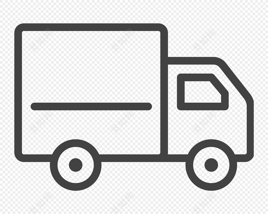 黑白小型货车商务图标