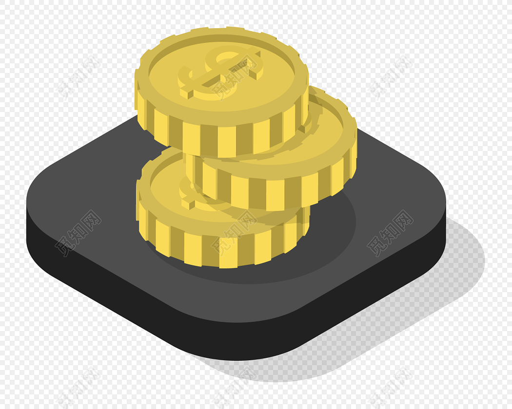 3d立体卡通硬币图标素材