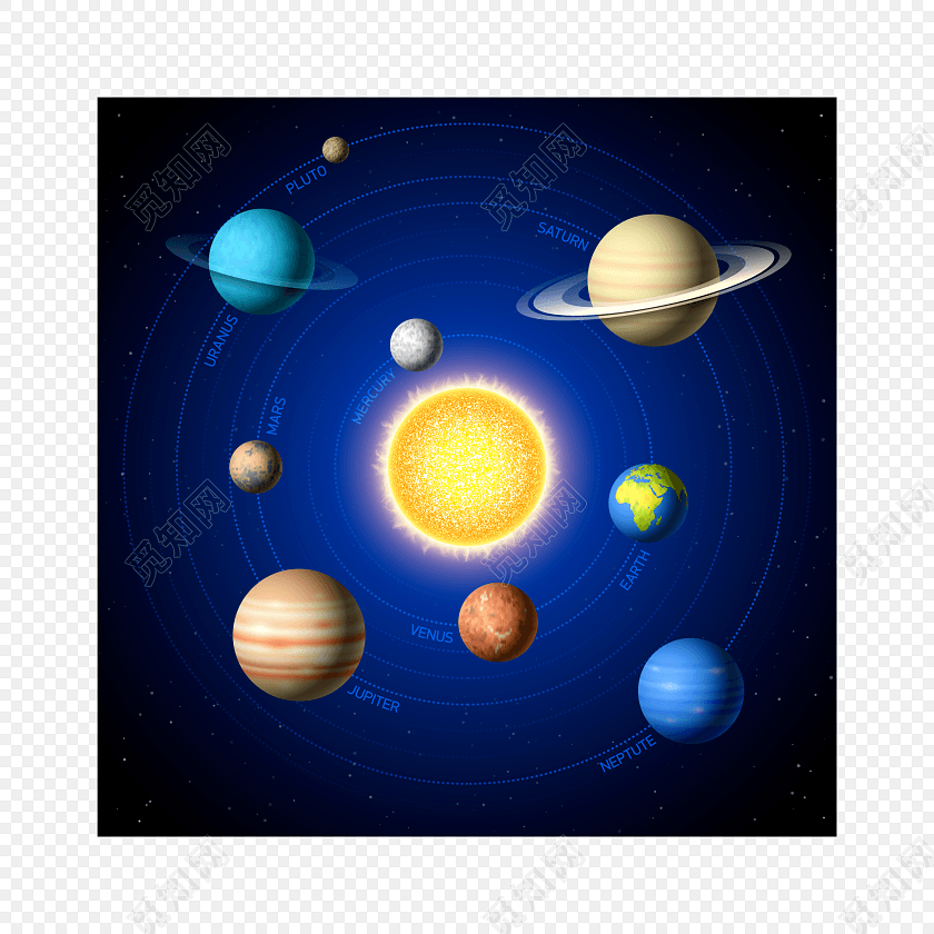 彩色卡通太空星球插画素材