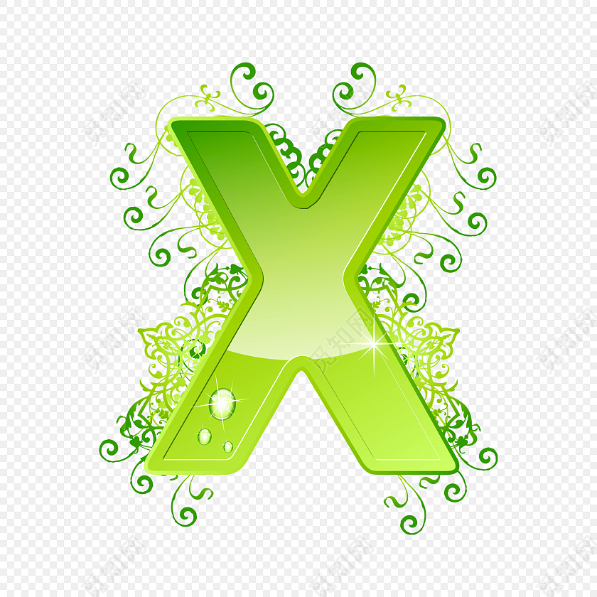 绿色字母x