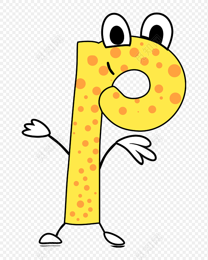 大眼字母p素材