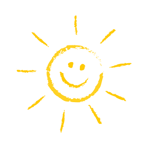 黄色太阳微笑手绘素材