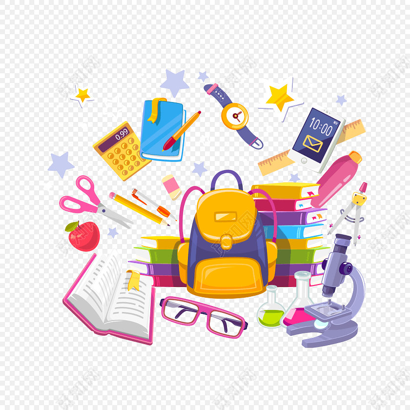 文具大全学生用品开学季素材
