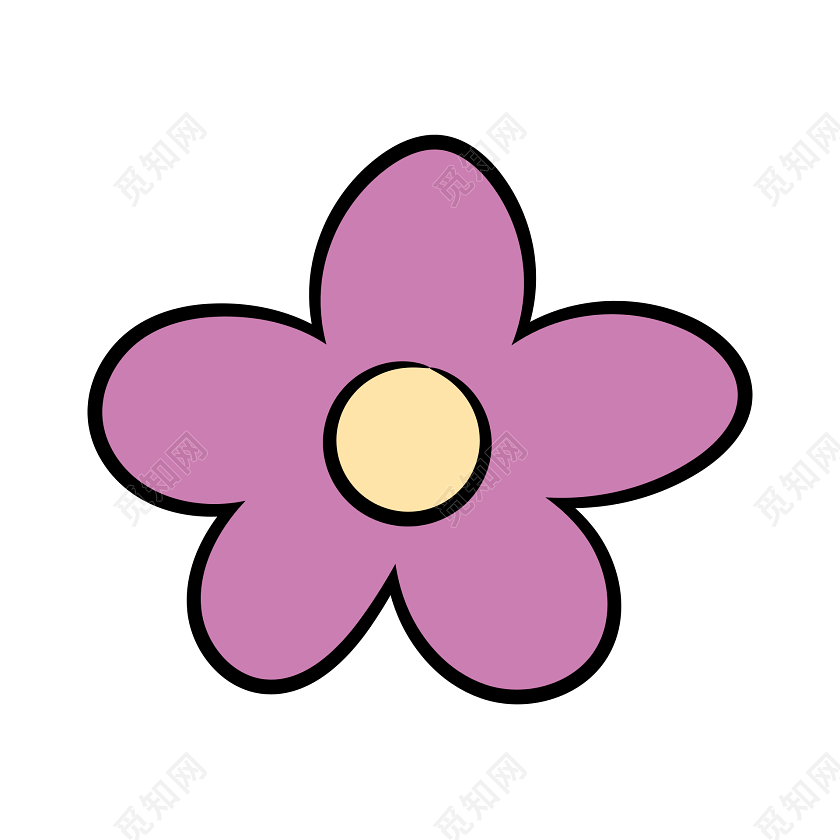 粉色花朵卡通素材