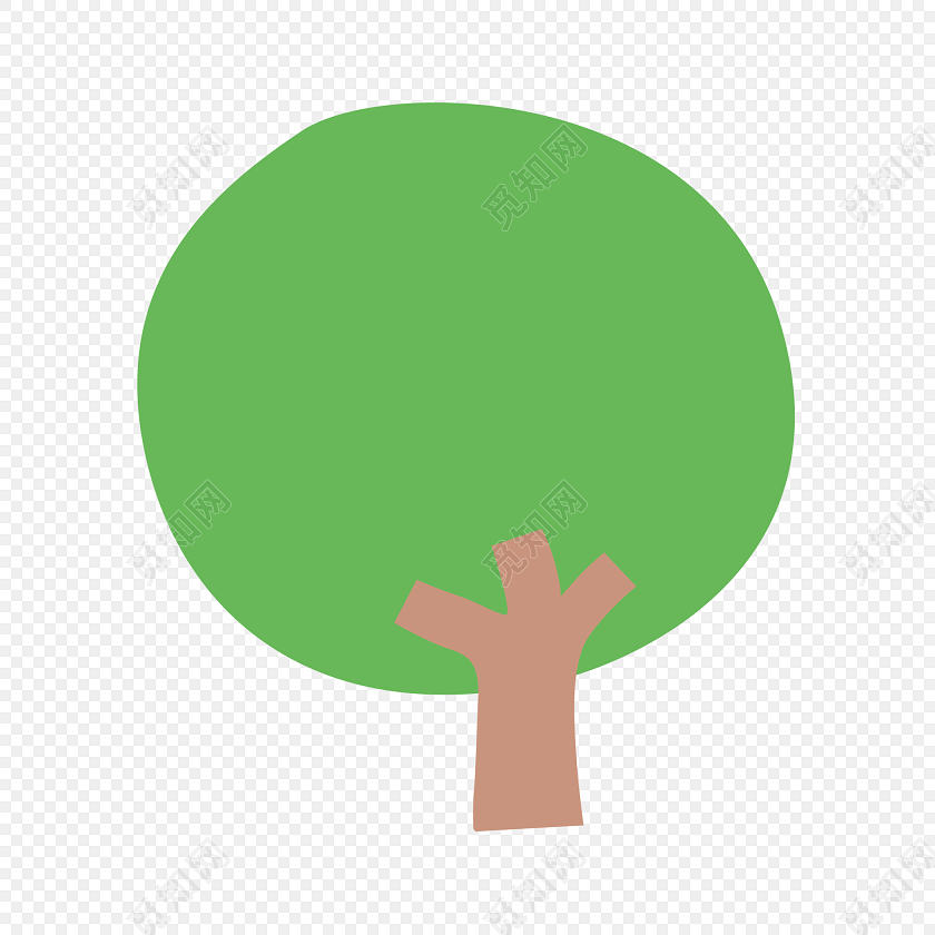 绿树小树卡通画素材