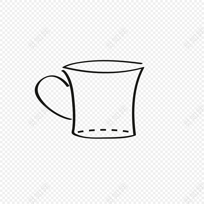 多边形线条黑色杯子素材
