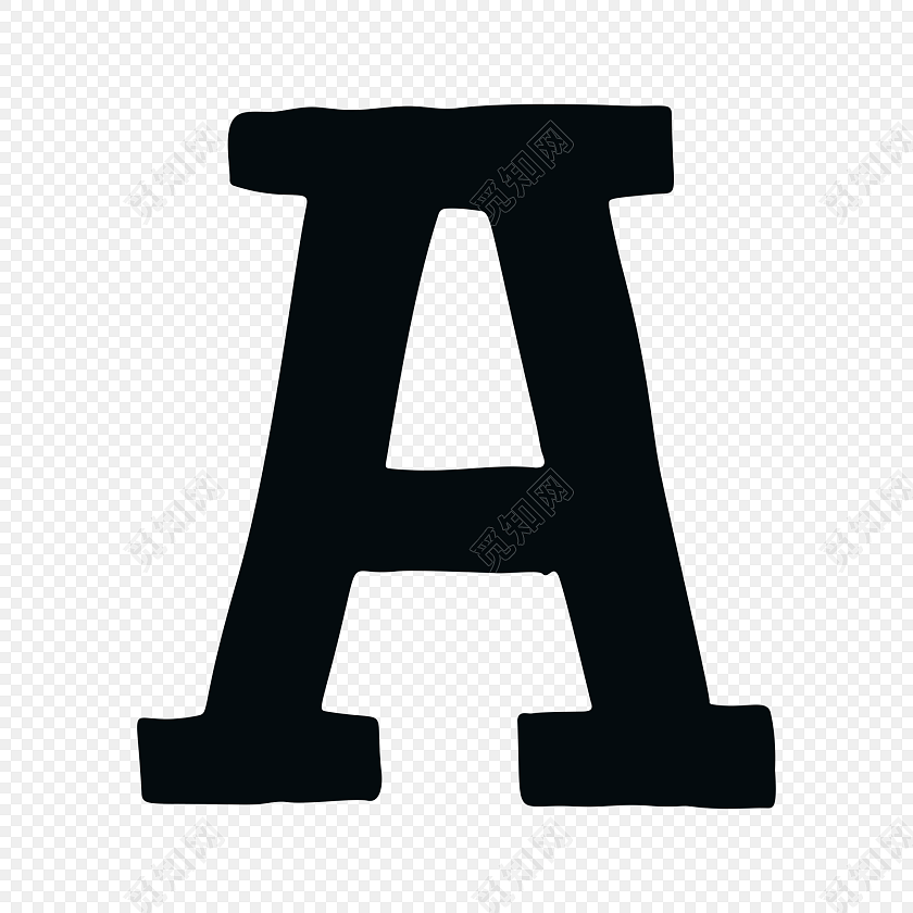 黑色创意手绘字母a