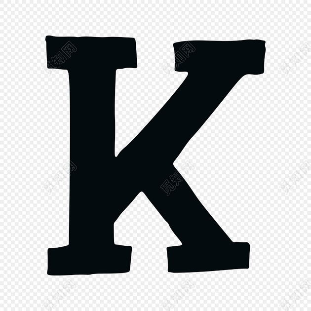 黑色创意手绘字母k
