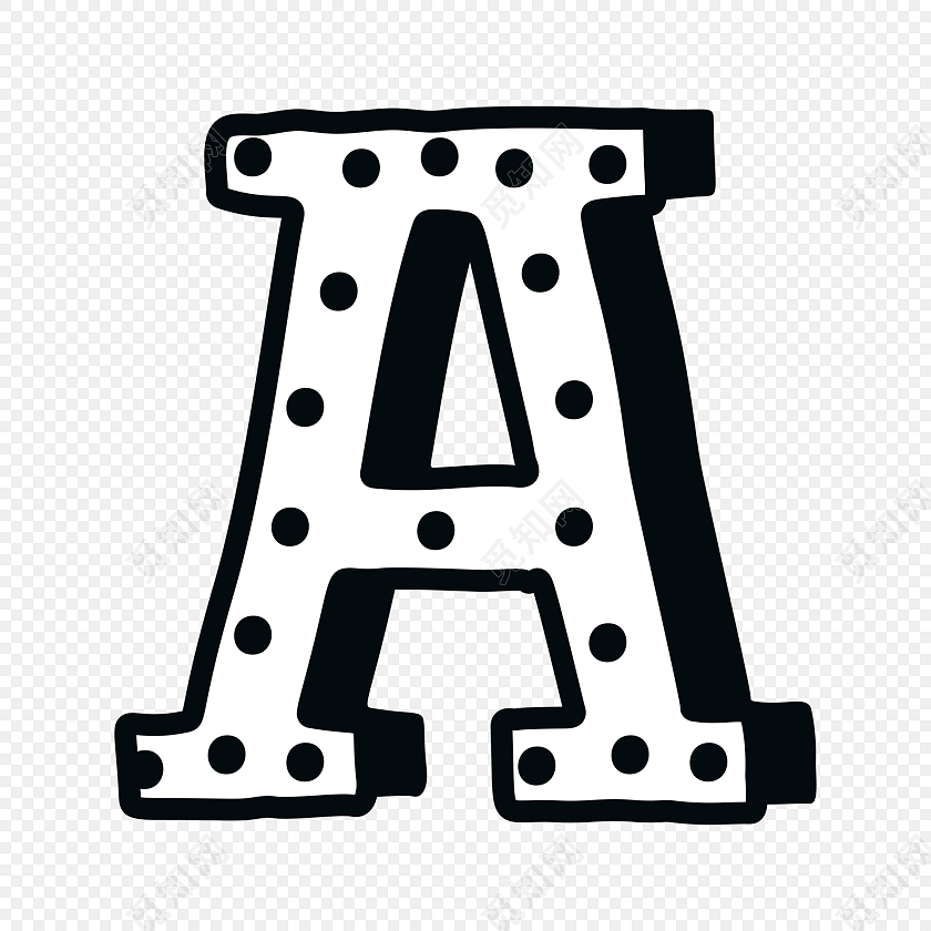 黑色创意手绘字母a