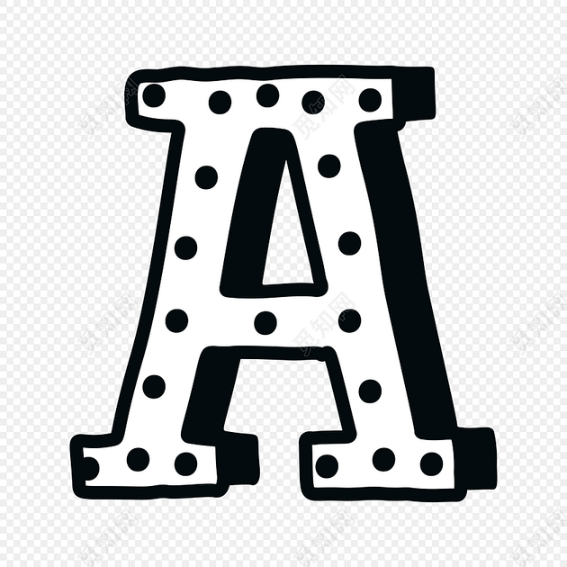 黑色创意手绘字母a