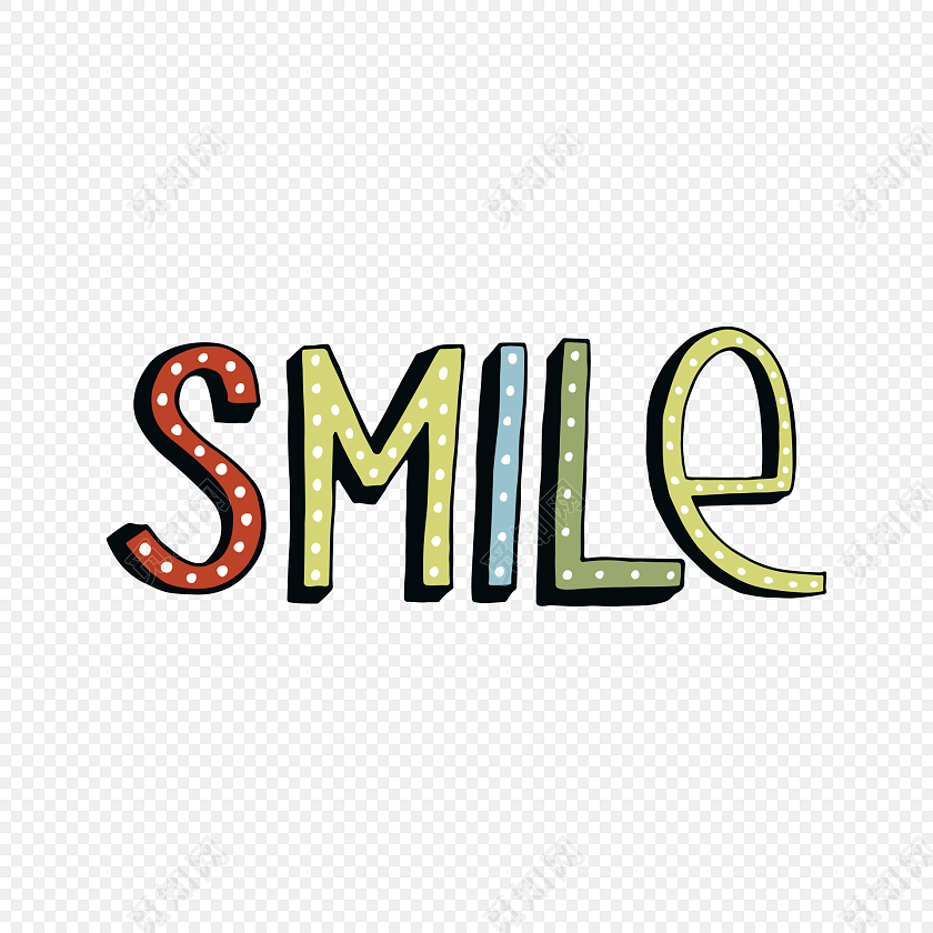 创意卡通装饰英文字母smile