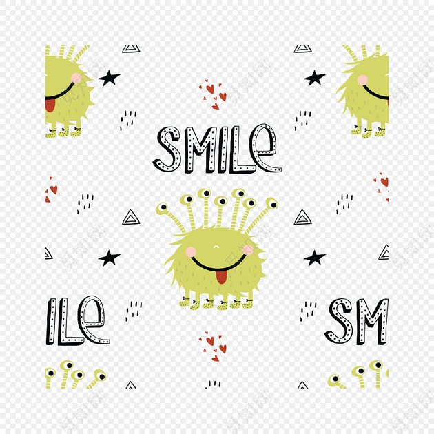 创意卡通装饰英文字母smile