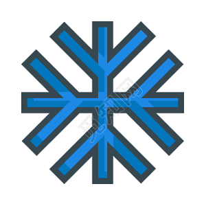蓝色雪花标志素材
