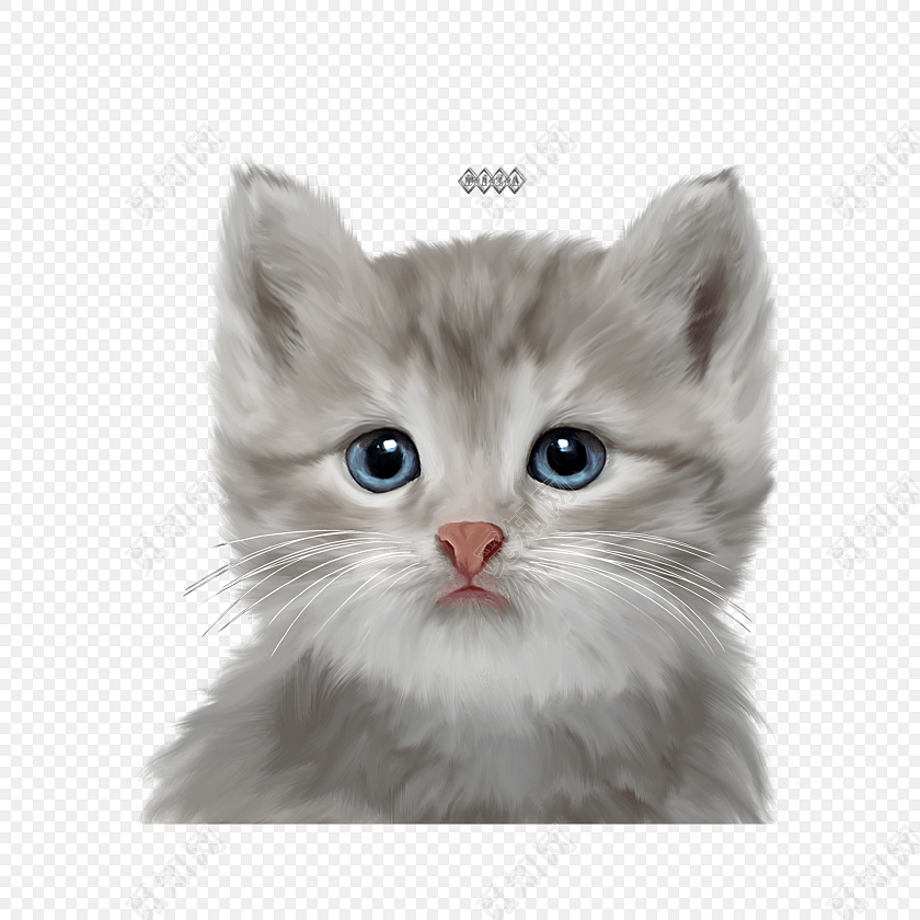 手绘卡通动物猫咪插画素材