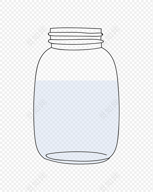 蓝色卡通水瓶插画素材