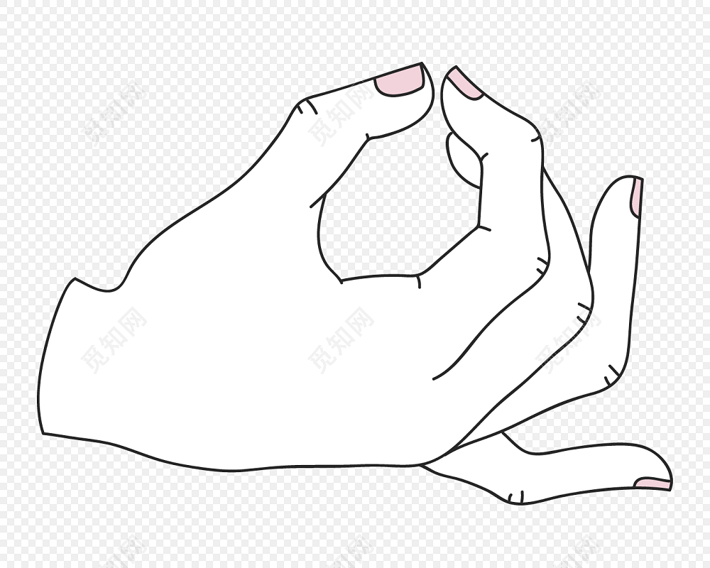 手绘手掌卡通插画素材