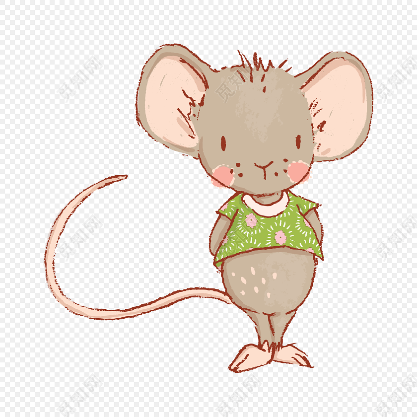 卡通手绘小老鼠