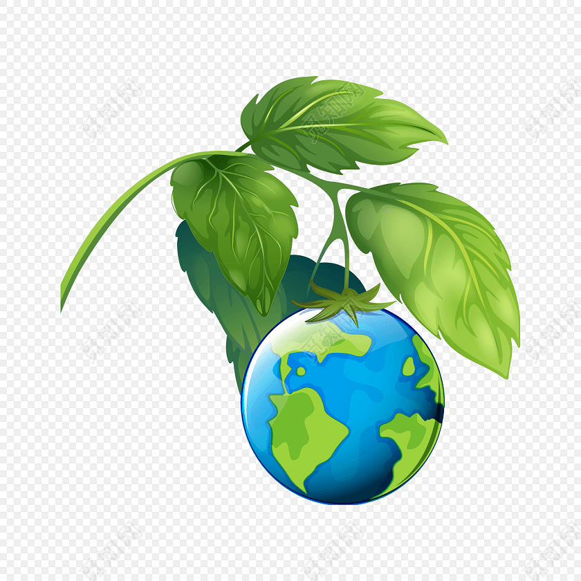 绿色卡通保护环境植物素材