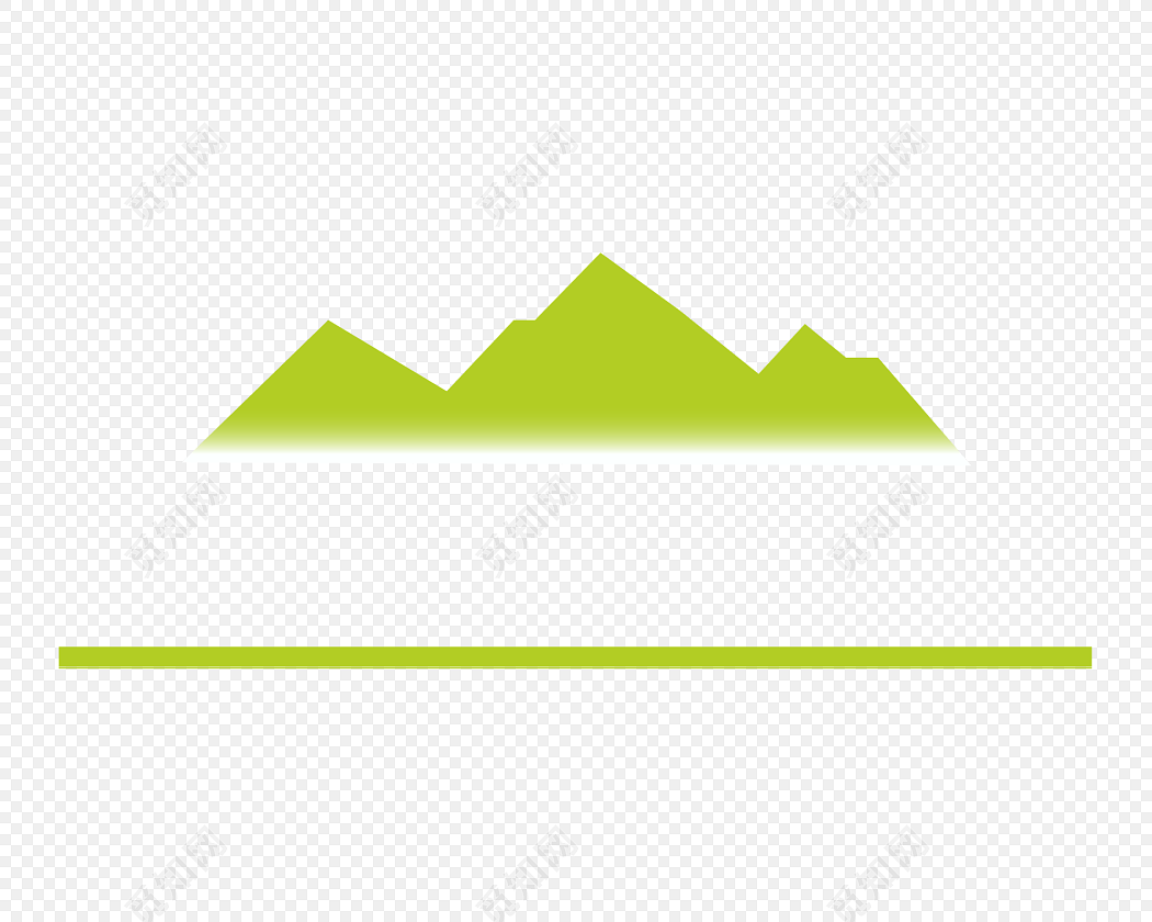绿色卡通自然山丘素材