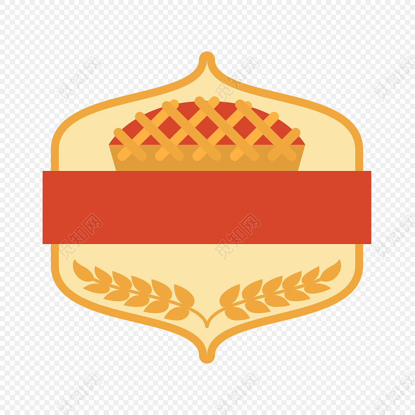 手绘卡通派标签素材