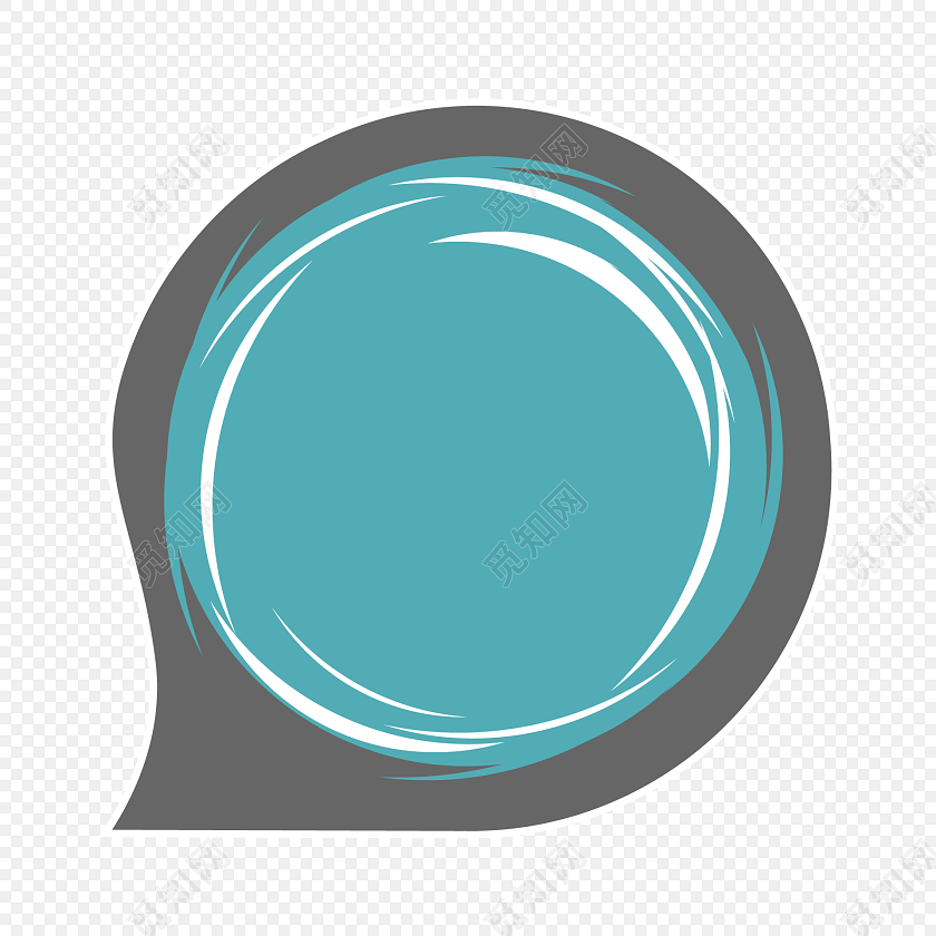 蓝底圆形对话框标签素材