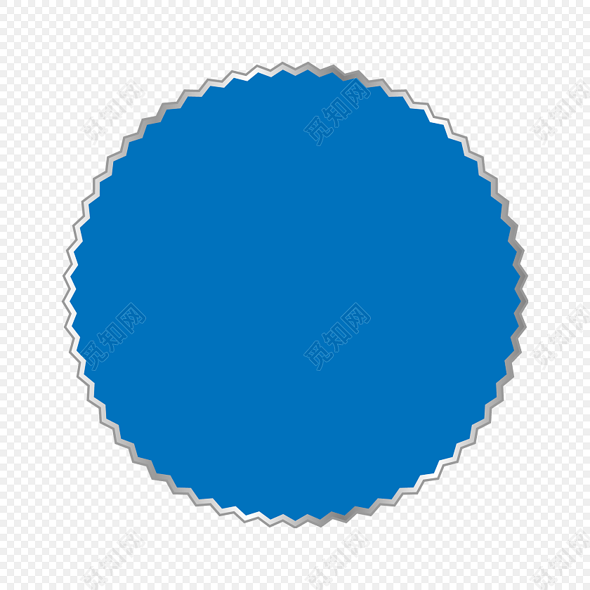 蓝色齿轮花边圆形标签矢量素材