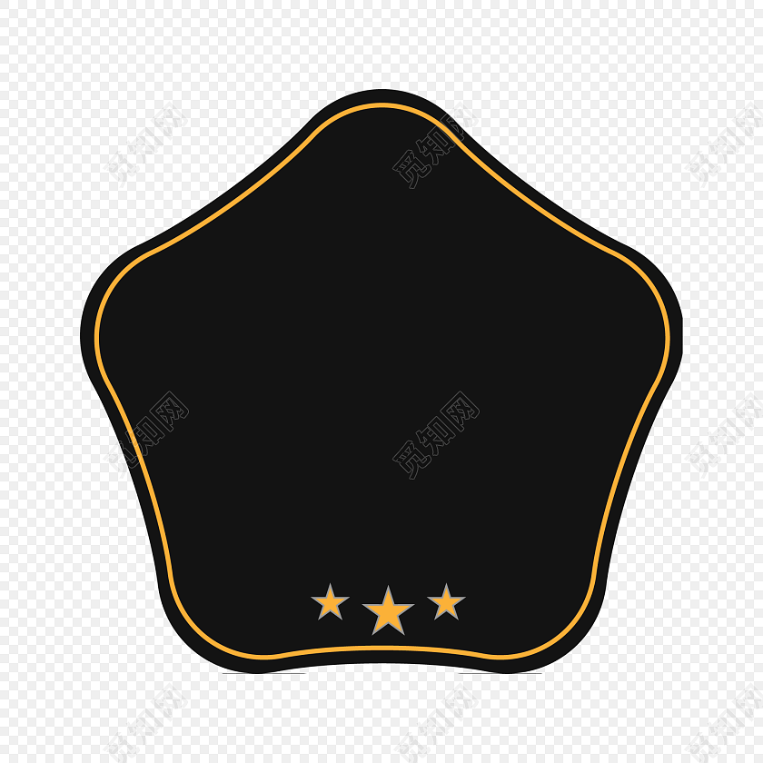 星星黑色五边形标签矢量素材