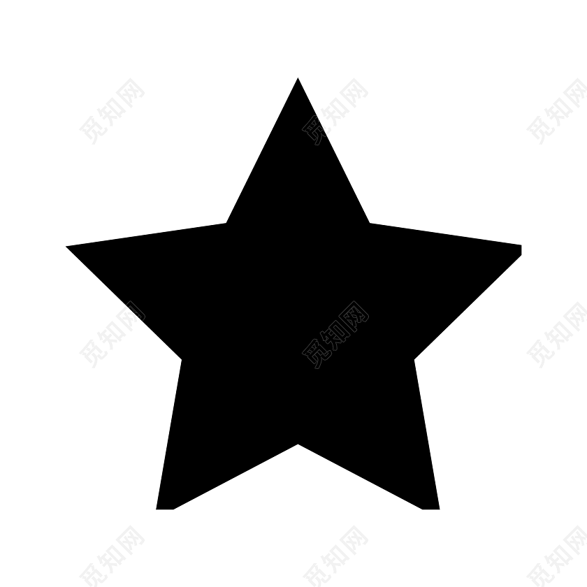黑色五角星图标标签