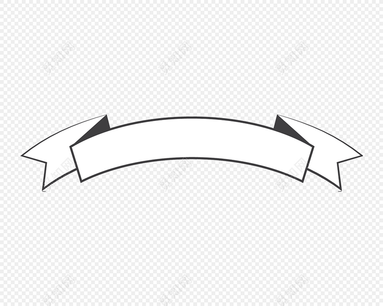 白色飘带矢量图