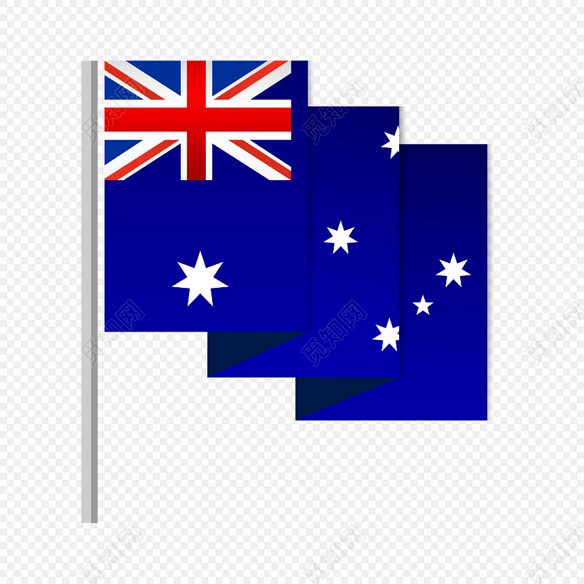 彩色卡通澳大利亚国旗插画素材