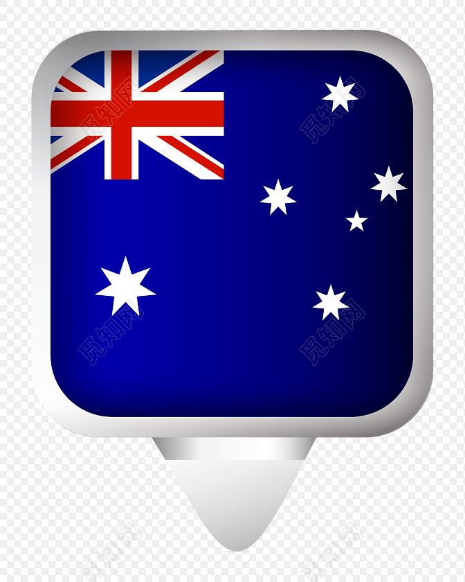 彩色卡通澳大利亚国旗插画素材