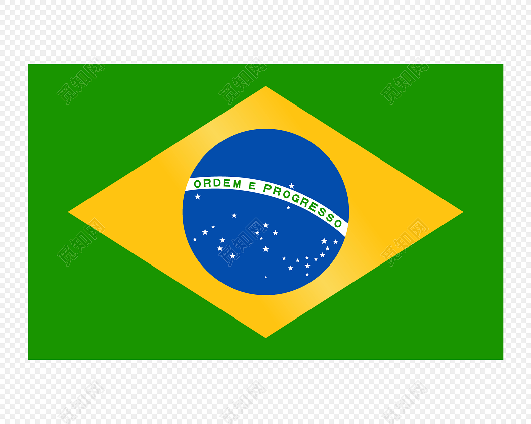 彩色卡通巴西联邦共和国国旗插画素材