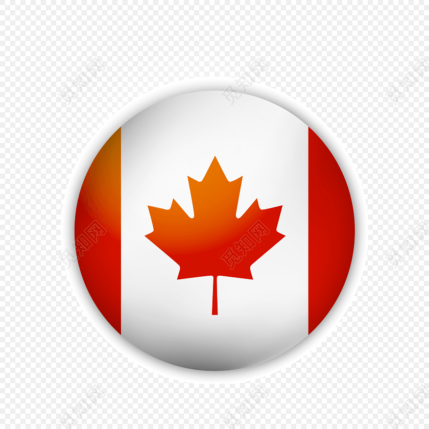 彩色卡通加拿大国旗标签素材
