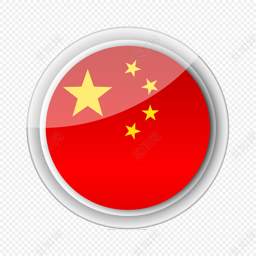 彩色卡通中国国旗标签素材