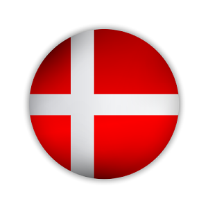 彩色卡通丹麦国旗标签素材