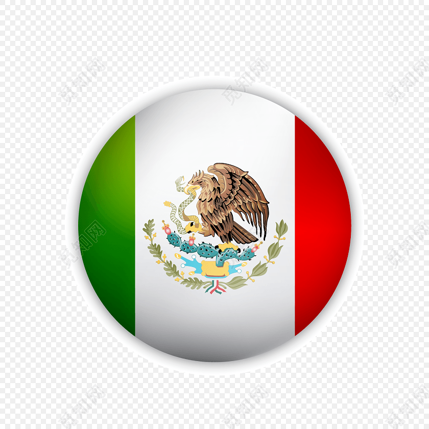 创意卡通墨西哥国旗图标素材