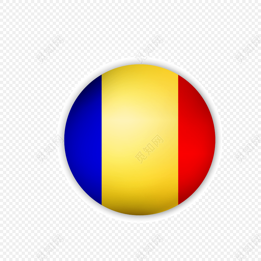 创意卡通罗马尼亚国旗图标素材
