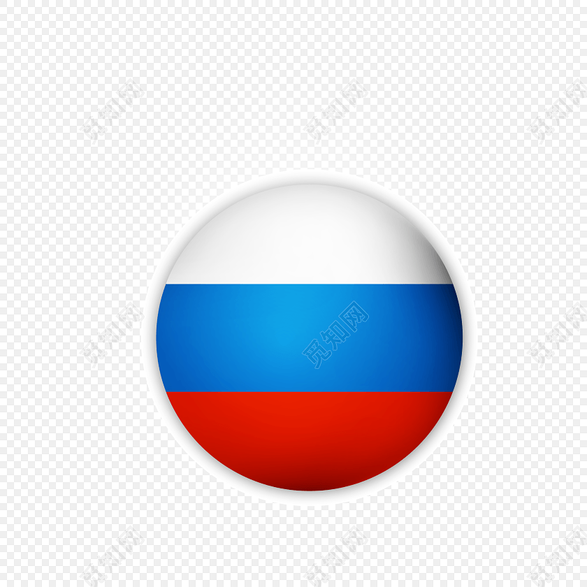创意卡通俄罗斯国旗图标素材