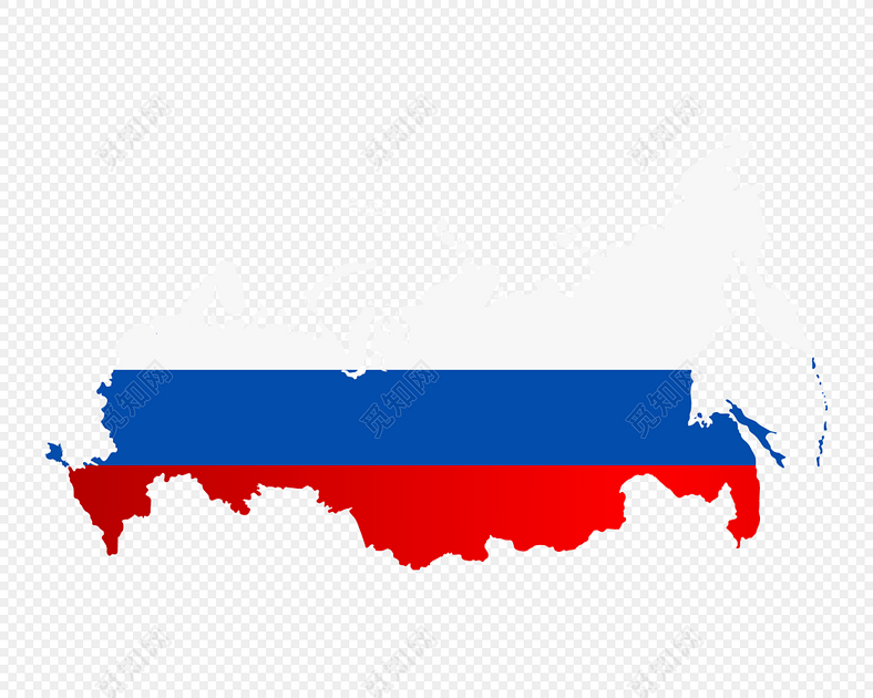 创意卡通俄罗斯国旗地图插画素材