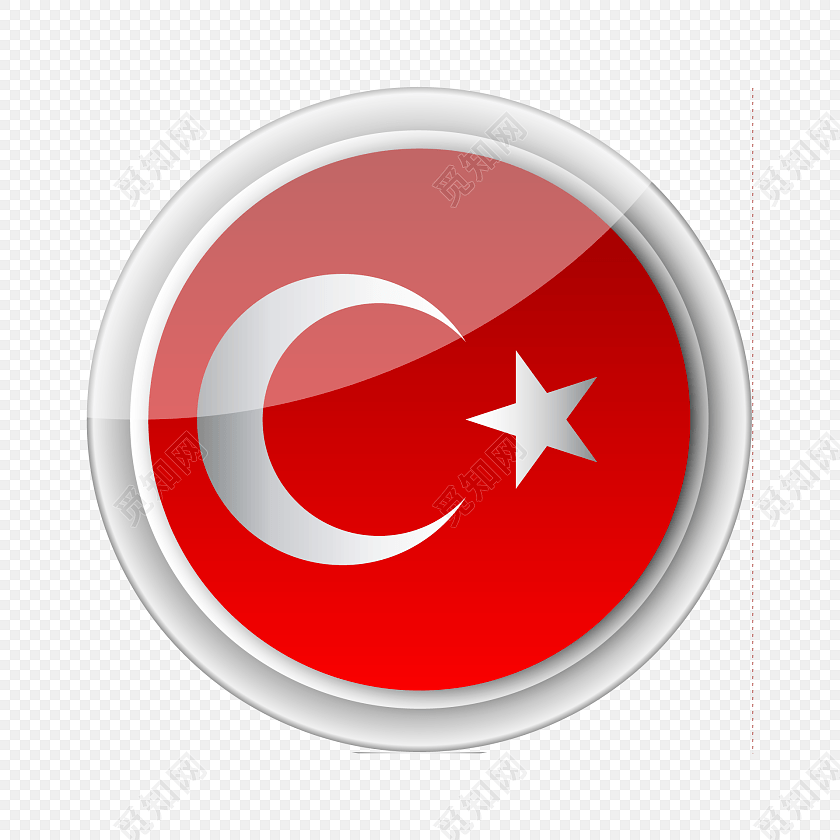 创意卡通土耳其国旗图标素材
