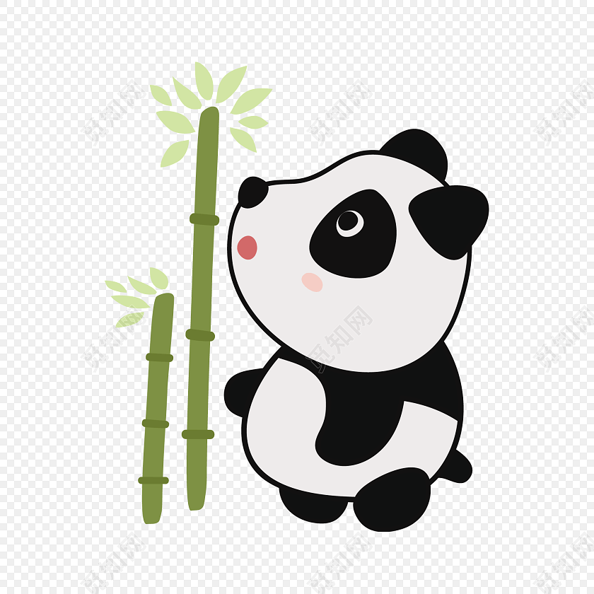 黑白卡通熊猫装饰图案
