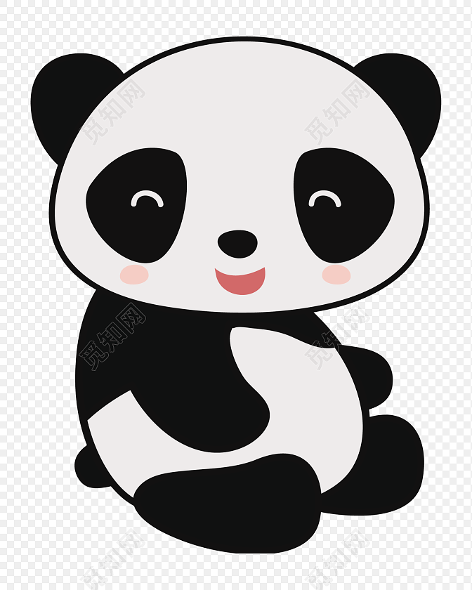 颜色模式: rgb 源文件格式: eps 免费下载eps png素材黑白卡通熊猫